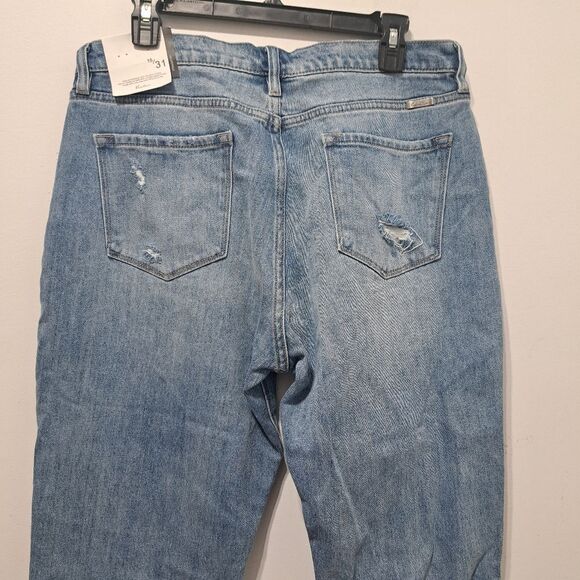 Kancan Distressed Straight Leg Streetwear Boho Jeans Size 31 NWT Lightwash Blue - Picture 9 of 14